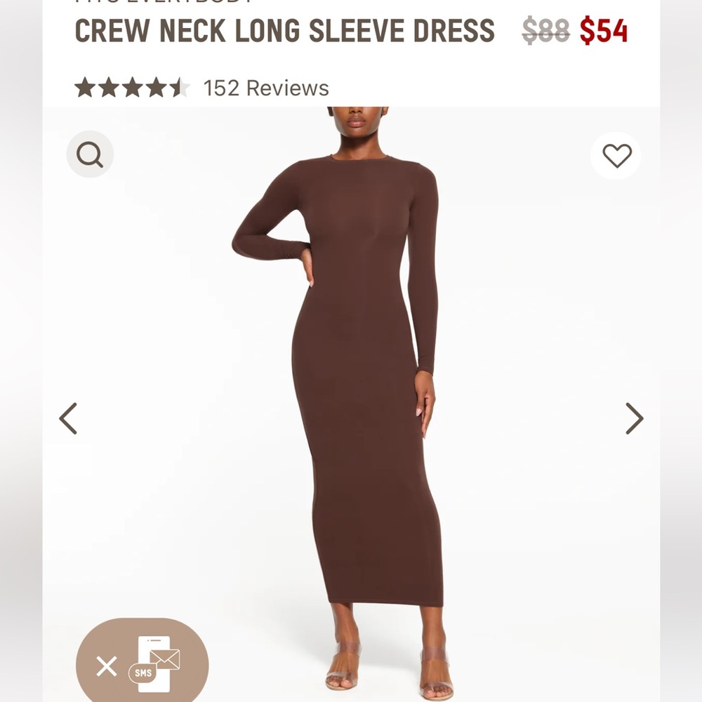 Skims Fits Everybody crew neck long sleeve dress
